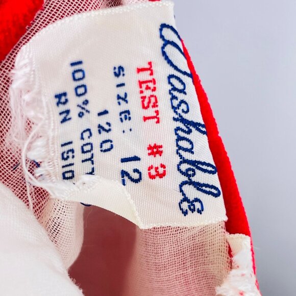 Vintage Baby Girl 2 Piece Red Velvet Dress + Puff Sleeve Shirt Outfit Set 12m - Picture 7 of 12